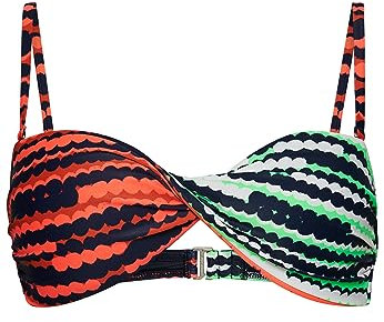 Vintage Mix Bandeau Bikini Top W3010361A Superdry Fluro Pink Pop 8 Mujer