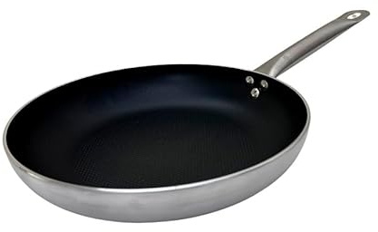 FMprofessional Sartén Plana Antiadherente 28 cm, Revestimiento Antiadherente ILAG Essential Doble Capa, Alta Conductividad Térmica, Ligera y Resistente a la Corrosión, 28x5,5 cm, 1 ud