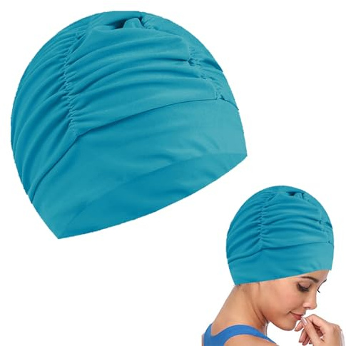Gorro de Natación para Mujeres y Hombres, Gorra de Baño, Gorro de Natación, Gorro Natación Mujer Hombre, Gorro de Natación de Adulto con Pelo Largo