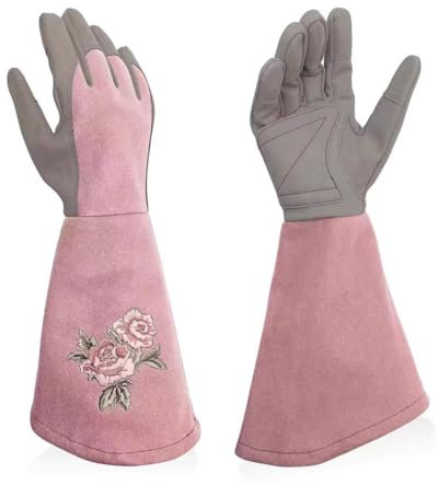 PBDEIOEOE Guantes,guantes de soldadura, Jardinería Resistente a la prueba Plantación Guantelete Trabajo en el jardín Poda de rosas for la poda de rosas Arbustos espinosos Cactus(Pink,M)