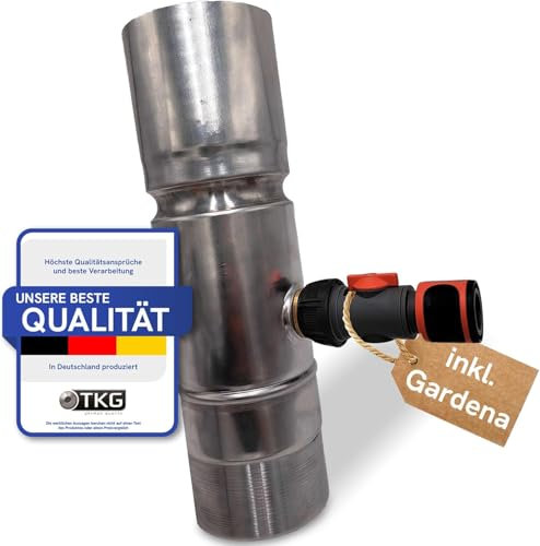 Indiva Collecteur d'eau de Pluie 87 mm, récupérateur d'eau de Pluie avec Tuyau et raccordement pour tonneaux, citernes et réservoirs d'eau, récupérateur pour Tuyau de Descente, Zinc