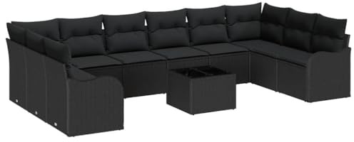 vidaXL Trädgårdsoffset Svart 55 x 55 x 37 cm konstrotting