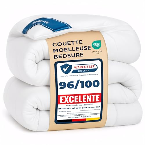 Bedsure Couette 260x240 4 Saisons - Couette sans Housse 300g/m²