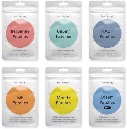 Kind Patches | Mind & Metabolism Reset Kit Bundle | 6 Packs of Wellness Patches | 180 Patches | 1 Month Supply