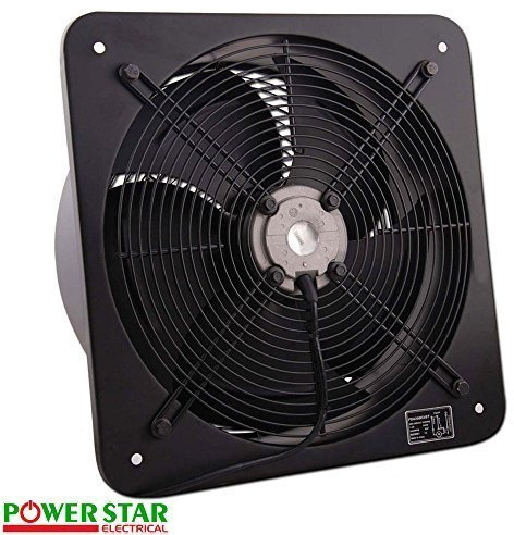 Industrial Extractor Axial Exhaust Ventilation Commercial Air Blower Fan 400mm / 16 (4 Pole) 4900m3/h Black (Heavy Duty Metal Without Speed Control Regulator)