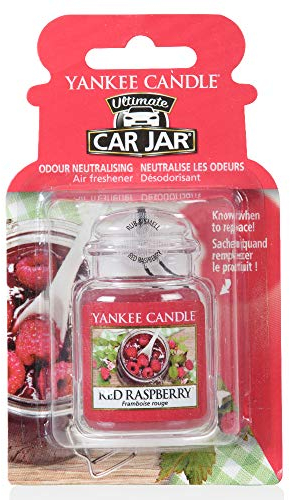 Yankee Candle Car Jar Ultimate Air Freshener | Red Raspberry | Lasts up to 4 Weeks