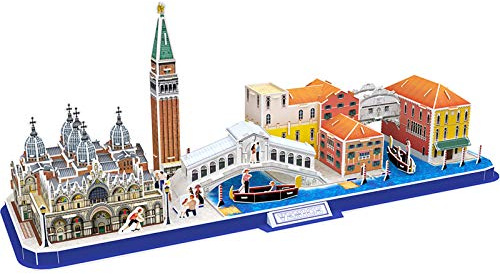 CubicFun 3D Jigsaw Puzzle Venice City Skyline Puzzle DIY Building Model Kit | Souvenir Gift for adults and kids, Italy San Marco Basilica and Tower, Grand Canal,St. Mark's Square 126 Pieces