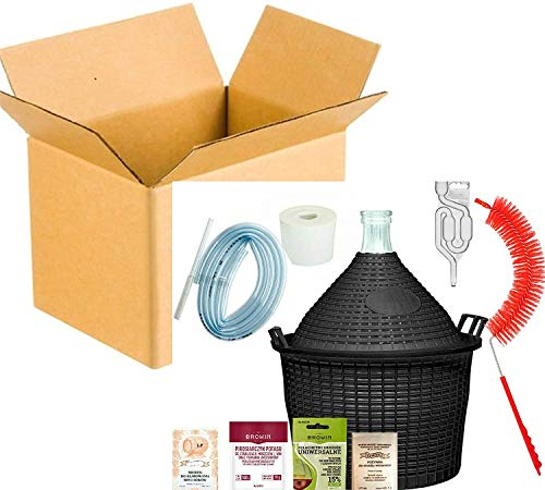 Biowin 5L WEINSET GLASBALLON GÄRBALLON WEINBALLON Weinhefe Gärröhrchen Weinheber