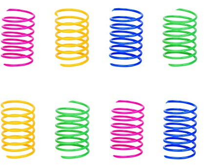 ISMARTEN Cat Spring Toy (60 Pack), Cat Kittens Toys Plastic Coil Spiral Springs for Swatting, Biting, Hunting, and Active Healthy Play (Random Color)