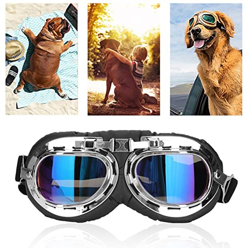 AMONIDA Hunde Sonnenbrille, Tragbare Schlagfeste Hundebrille Faltbarrahmen Design Hundesonnenbrille Für Mittelgroße Hunde