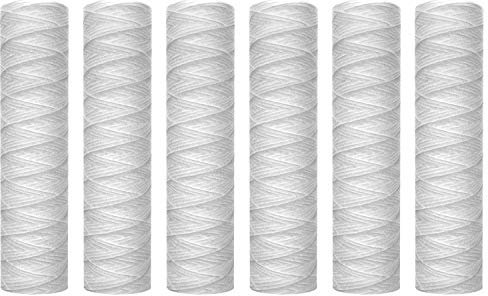 Cartucho de Filtro de Agua para Sedimentos de 10 Micras de Cuerda, Paquete de 6, FiltracióN de Sedimentos para Toda la Casa, Universal