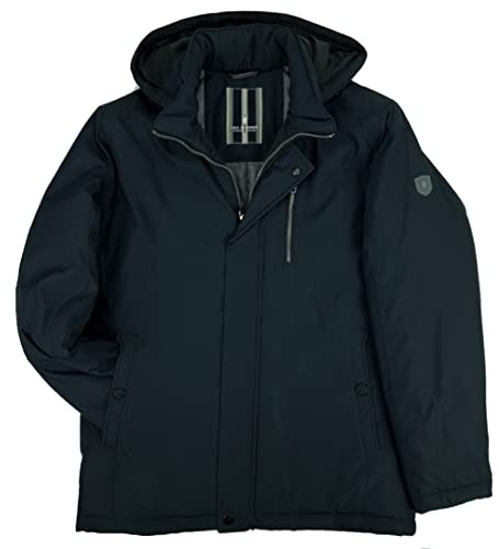 SEA BARRIER Giubbotto Giaccone Uomo Invernale con Cappuccio Taglie Forti 3XL 4XL 5XL 6XL 7XL (Nero, 4XL)