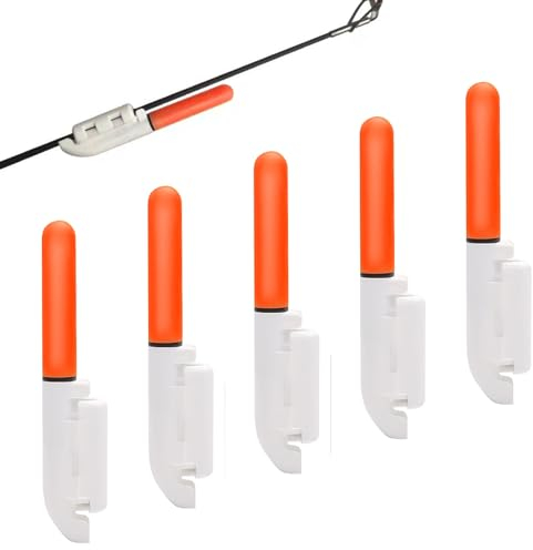 IGTOPS 5 Stück Nachtangeln Rutenspitze Lichter,wasserdicht Glow Stick mit Schnalle,Angelausrüstung Zubehör,Angeln Zubehör,Nachtangeln Rod Lights für Nachtangeln,Meeresangeln,Rod Tip Lights,Grün (Rot)