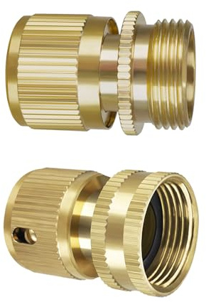 KETTOYA 1 Paio di Accessori per Tubi da Giardino, Connettore Rapido Femmina e Maschio da 3/4 di Pollice, Connettore per Idropulitrice, Raccordo in Lega per Tubo dell'Acqua
