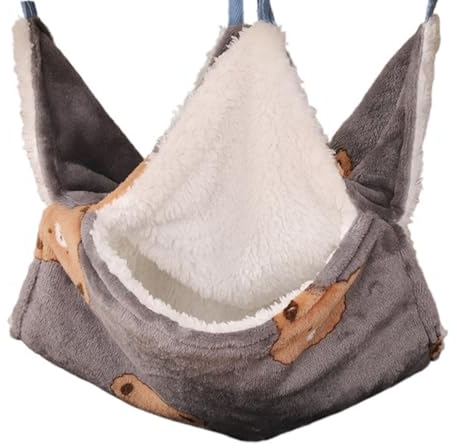 ZOKJSW Kleintier Hängematte, Doppellagig Hängematte Meerschweinchen Kleintiere Betthöhle, Käfig-Hängematte Set Zubehör, Guinea Pig Ratte Chinchillas Totoro Hamster Frettchen Mäuse Nager 1 Stück