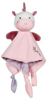 Gipsy Toys – Peluche Carre Doudou Licorne – Gamme Bamboo – Tout Doux - 1ER ÂGE – IDEE Cadeau Naissance Bebe – Fille ET Garcon – 13 CM – Rose ET Blanc