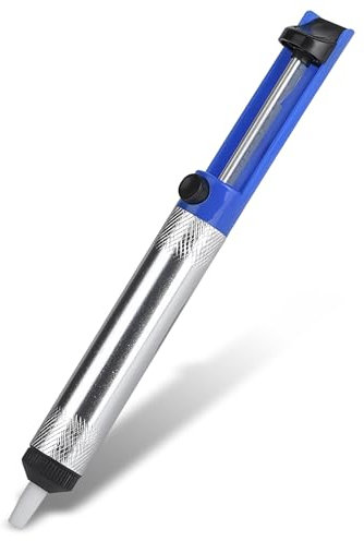 Pompe à Dessouder, Manuelle Stylo à Ventouse à Souder avec Boîtier en Métal, Professionnelle Outils à Main Légers Utilisation dans Les Laboratoires/Ateliers de Service/Ecoles/Maison/Industrie (Bleu)