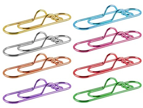 Vhjlfig Lot de 8 grands trombones en métal - 7 x 1,9 cm - Multicolores - Grands trombones - Pour le bureau, l'école et l'utilisation personnelle - Pour étudiants