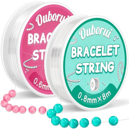 Ouborui-2 Rouleaux Fil Élastique pour Bracelet 0.6mm 0.8mm