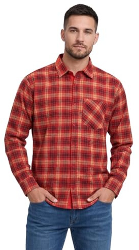 biyya Men's Formal Dress Shirt Checked Long Sleeve Casual Mens Dress Shirt Cotton Button Down Shirts for Men with Pocket S-3XL
