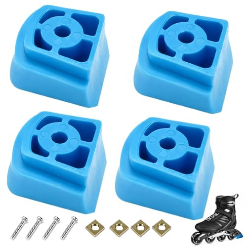gsgfuis Lot de 4 plaquettes de frein pour rollers avec vis pour patins à roulettes et patins à roulettes Bleu