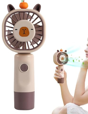 Kapybara Mini ventilador - Dispositivo de mano USB de 6,8 x 5 x 17 cm, diseño de refrigeración de 5 niveles, enfriador de mano portátil para de verano, camping, uso en oficina | El ventilador A