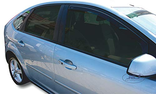 J&J AUTOMOTIVE | Windabweiser Passend Für Focus 2, Limousine, Schrägheck 2005-2010, Heko Regenabweiser, Getönt, Set 2-Teilig, Vorne, Aerodynamisch