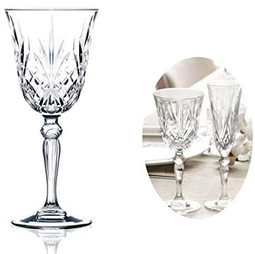 RCR Melodia Verres à Pied Eau, CL 27, Verre, Transparent, 9 x 9 x 20 cm