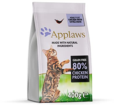 Applaws Katzentrockenfutter Adult, Erwachsene - Huhn mit Ente, getreidefrei und komplett 6 x 400g
