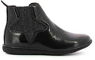 Kickers Vermillon, Boots Fille, Noir Vernis, 24