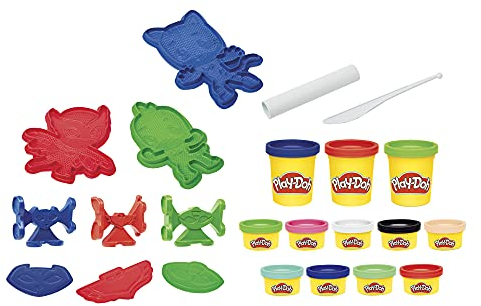 Play-Doh PJ Masks Helden-Knetset, kreatives Spielzeug für Kinder ab 3 Jahren mit 12 Dosen Spielknete
