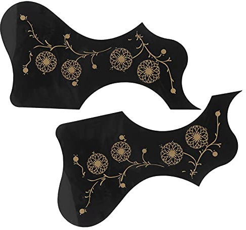 Guitar Pick Guard, Guitar Pickguard Set Beautiful Patterns Acoustic Guitar Pick Guard Accessory Bright Colour for Beginner for Professional(black)