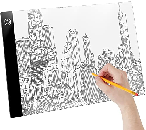 Retoo Leuchttisch A4 LED Licht Pad Painting Zeichenplatte fur Diamant Malerei Designen Zeichnen Skizzieren Animation Zeichenbrett Künstler Leuchtplatte mit USB Kabel 4mm Ultra Slim Weiß