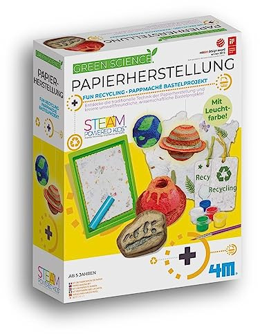 4M - 68679 - Science Verte - Fabrication de Papier - Kit de Bricolage - Boîte d'expérimentation Jouet éducatif - pour Enfants à partir de 5 Ans