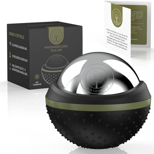 M.S.Lemberg® Massageball - Wärmender & Kühlender Massage Roller - Entspannung & Wellness Geschenk - kleine Massagekugel für Nacken Rücken Gesicht Schulter Faszien Schultern - Massageroller Ball