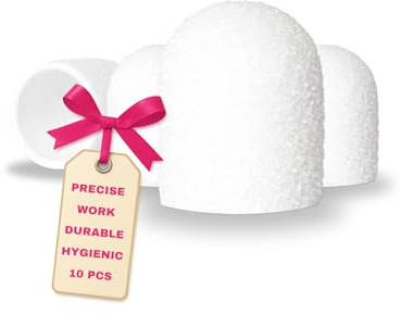 LALILL Capuchones Abrasivos LUX Blancos 13 mm – Grano 60 – 10 unidades – Capuchones abrasivos para torno uñas – Manicura, pedicura y podología – Eliminación de callosidades, diseño de uñas