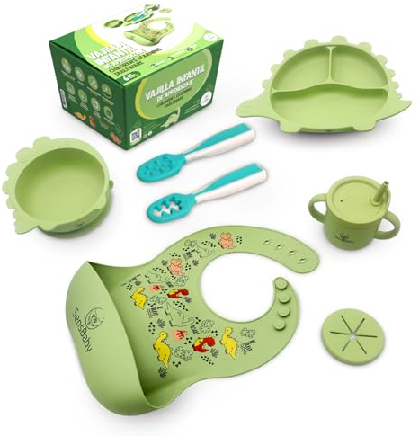 SENSBABY Blw Zubehör - Baby Geschirrset Mit Saugnapf, Teller Set, Lässig Geschirr