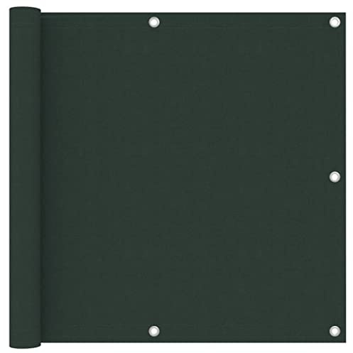 vidaXL Balkon Sichtschutz Bespannung Terrasse Windschutz Sonnenschutz Balkonbespannung Balkonverkleidung Dunkelgrün 90x500cm Oxford-Gewebe