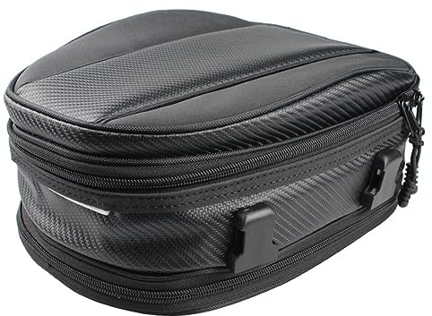 Motorrad Hecktasche,Universelle Wasserdichte Rücksitztasche Gepäcktasche Satteltaschen Universell Einfache Montage Mit Riemen Motorrad Heck Tasche Wasserdicht Pu Leder Multifunktions Tasche Schwarz
