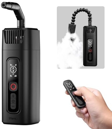 ULANZI RF01 Máquina de Humo Pequeña, Máquina de Niebla de 40W con Mando a Distancia Inalámbrico de 10m, Fog Machine con Batería para Fotografía, Fiestas, Halloween, Bodas, Navidad, Discotecas