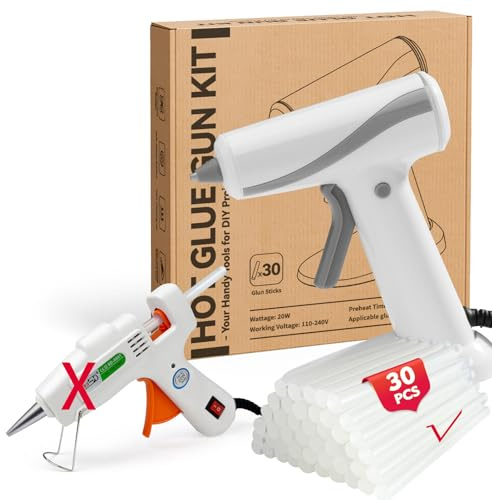 Krightlink Mini hot glue gun Kit with 30 Glue Sticks, Hot Melt, High Temp for School Crafts DIY Arts and Quick Home Repairs