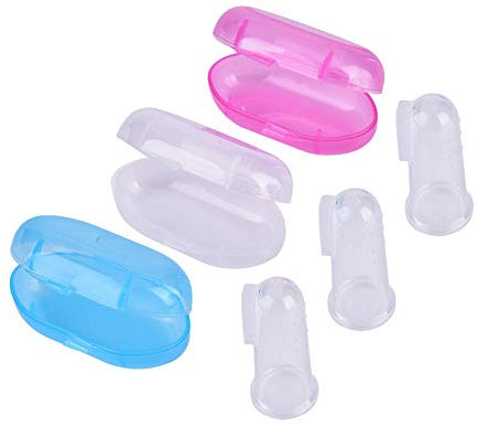 Mrisata Baby-Fingerzahnbürste, Fingerzahnbürste, Baby-Zahnbürste, Baby-Zahnbürste, Baby-Zahnbürste, Silikon, Fingerzahnbürste mit Etui, Zungenbürste, Mundhöhle