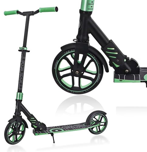 Motion Scooter – Speedy | Tretroller für Kinder, Jugendliche und Erwachsene | Cityroller ab 8 Jahren und Einer Körpergrösse von 130 bis 190 cm (Grün-Schwarz)