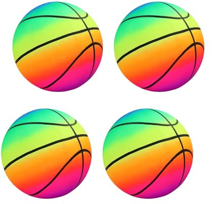 4 Leksaksbollar för Barn av PVC. Uppblåsbar Volleyboll med regnbåge. Mjuk boll för barn. Boll att spela på stranden, parken, poolen, semester. Ø 23 cm.