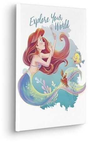Komar Keilrahmenbild - Disney Ariel Explore your World - Größe: 30 x 40 cm - Kinderzimmer, Wanddekoration, Blau