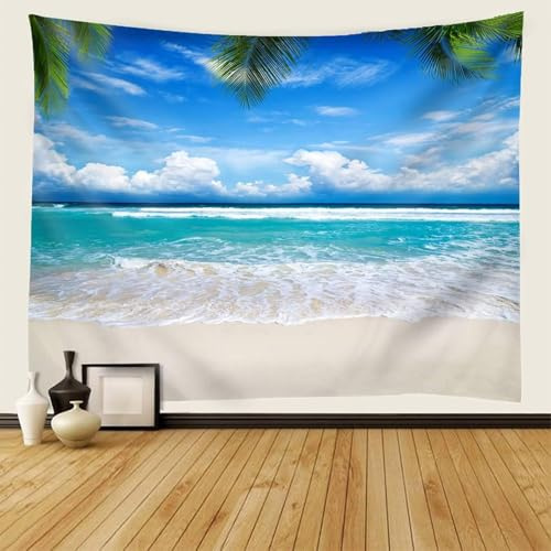 Arazzo da Parete Mare 180x230 cm Arazzo Cielo Azzurro Telo da Parete Decorativo Tapestry Wall Hanging per Camera da Letto Soggiorno A-1914
