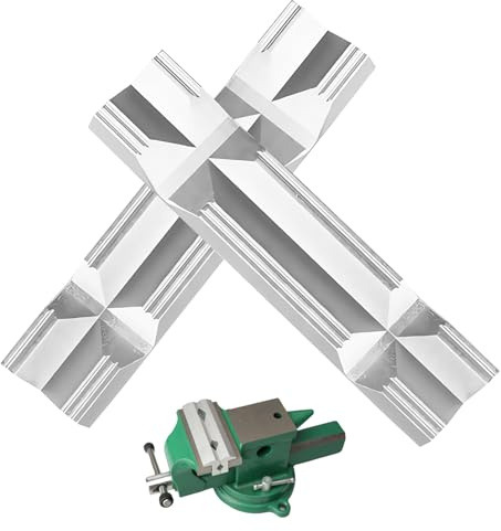 WANDGU Ganasce protettive per morsa (100 mm): 2 pezzi ganasce con prismi, accessori da officina di alta qualità, ganasce con 2 potenti magneti, morsa di protezione (100 mm)