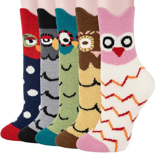 Kotashion Chaussettes Thermiques Moelleuses Epaisses Femmes Hiver 5 Paires Douces Chaudes Confortables Pilou Chausson Chaussette Noël Cadeau Pour Dames Filles