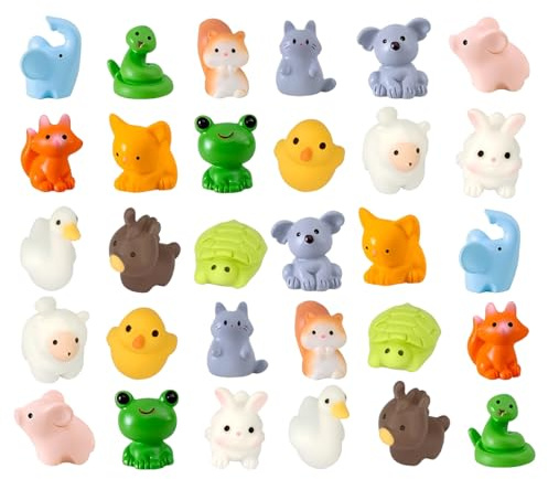 KEWUF 30 Pièces Mini Figurines, Objet Miniature, Mini Animaux, Jardin Miniature, pour Figurines Miniatures, Aquarium, Jardin, Décoration de Maison de Poupée, Bricolage (15 Types d'Animaux)