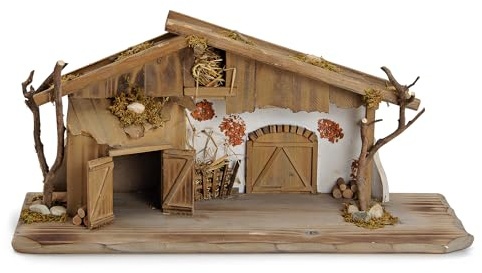 matches21 HOME & HOBBY XXL Christmas Nativity Scene 60 x 27 cm - Large Wooden Nativity Scene as Interior Window Decoration Table Nativity Scene